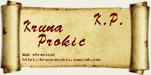Kruna Prokić vizit kartica